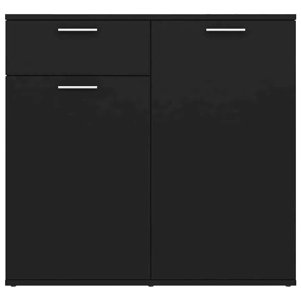 Black Sideboard Cabinet with Storage and Display Space