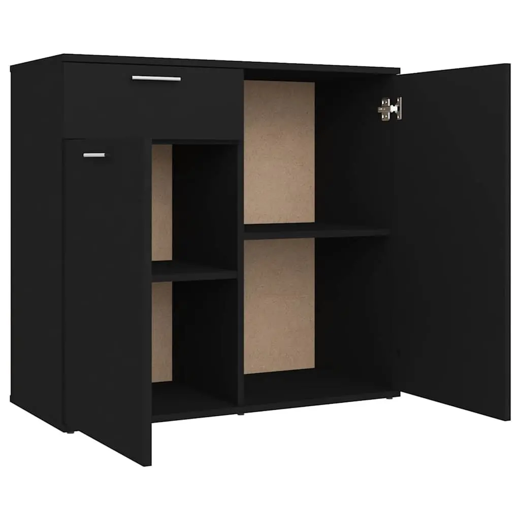 Black Sideboard Cabinet with Storage and Display Space