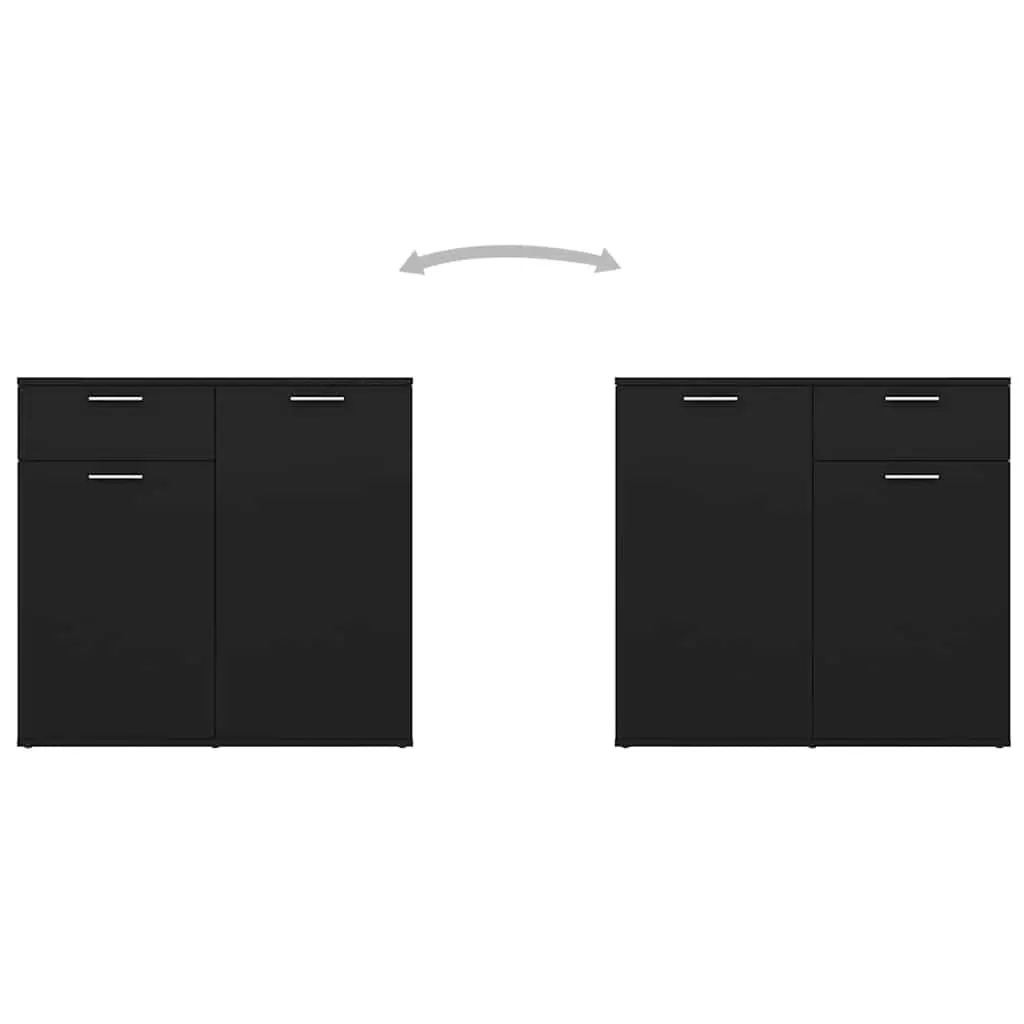 Black Sideboard Cabinet with Storage and Display Space