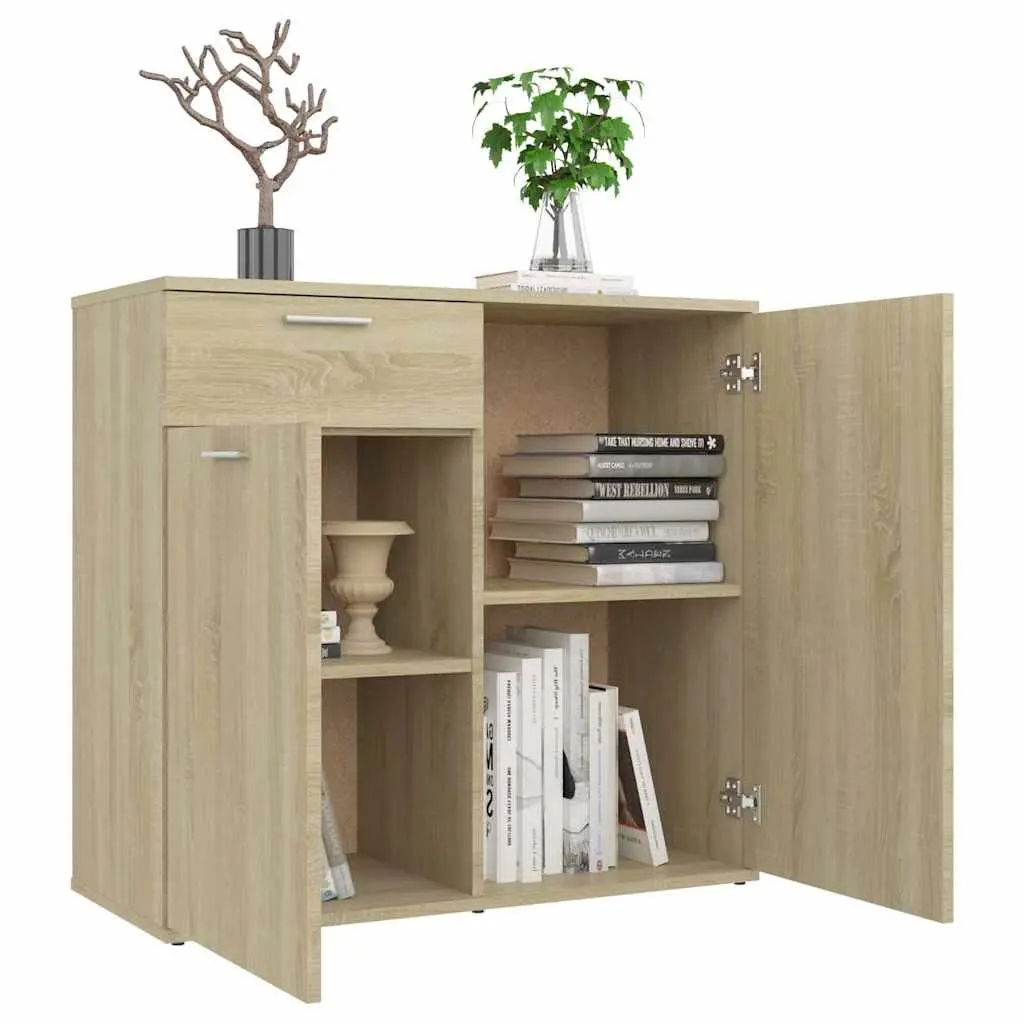 Brown Sideboard Storage Cabinet with 2 Doors and Drawer