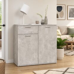 Grey Minimalist Sideboard Storage Cabinet 80x36x75cm