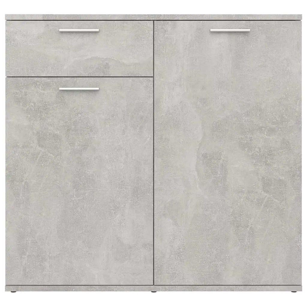 Sideboard Engineered Wood Grey 80x36x75cm 2 Doors Drawer