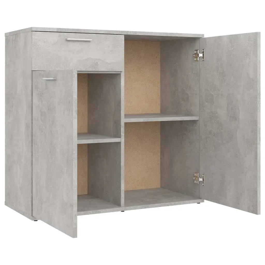 Sideboard Engineered Wood Grey 80x36x75cm 2 Doors Drawer