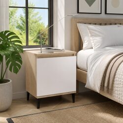 Industrial-Style Bedside Table with Metal Legs
