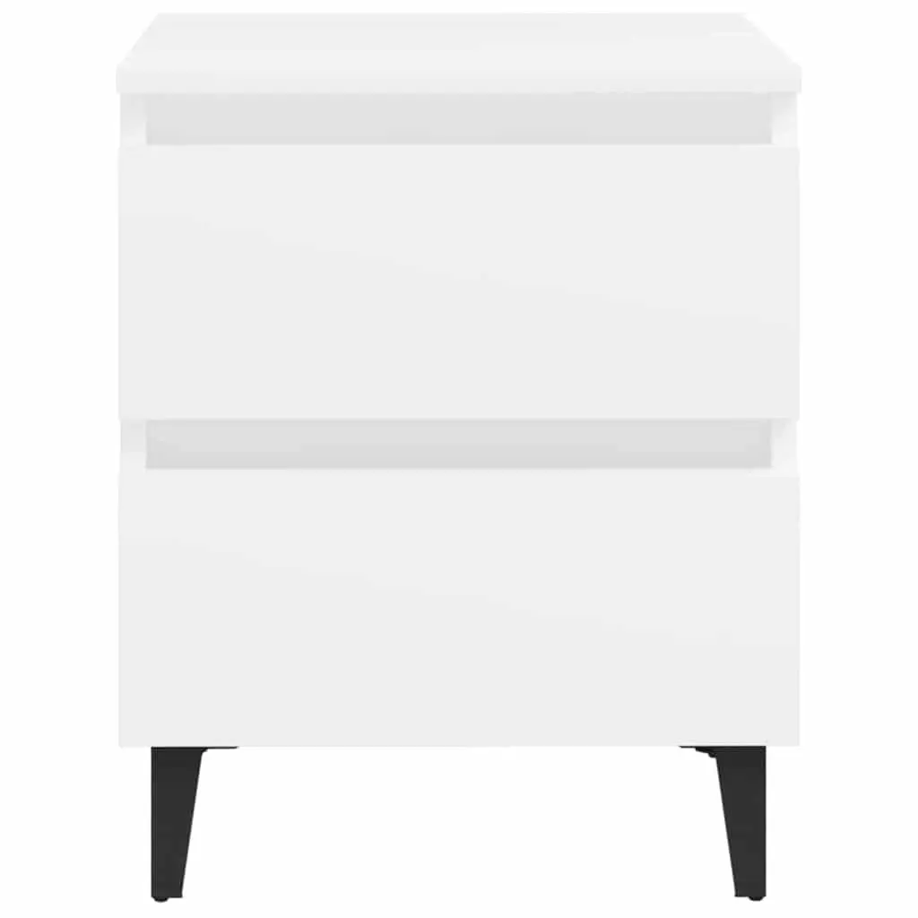 Bedside Tables Set of 2 White Bed Cabinets Nightstands with Drawers Storage