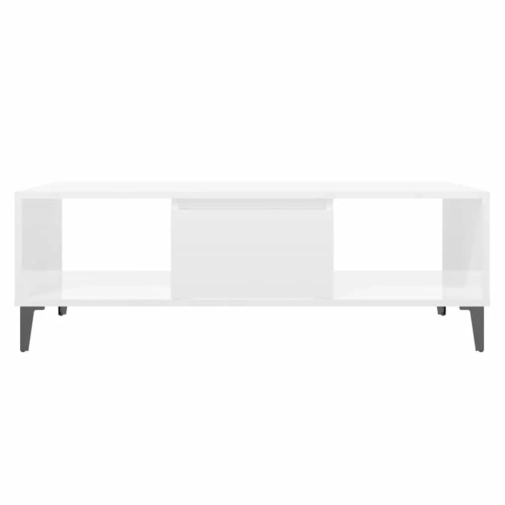 White High Gloss Coffee Table with Storage