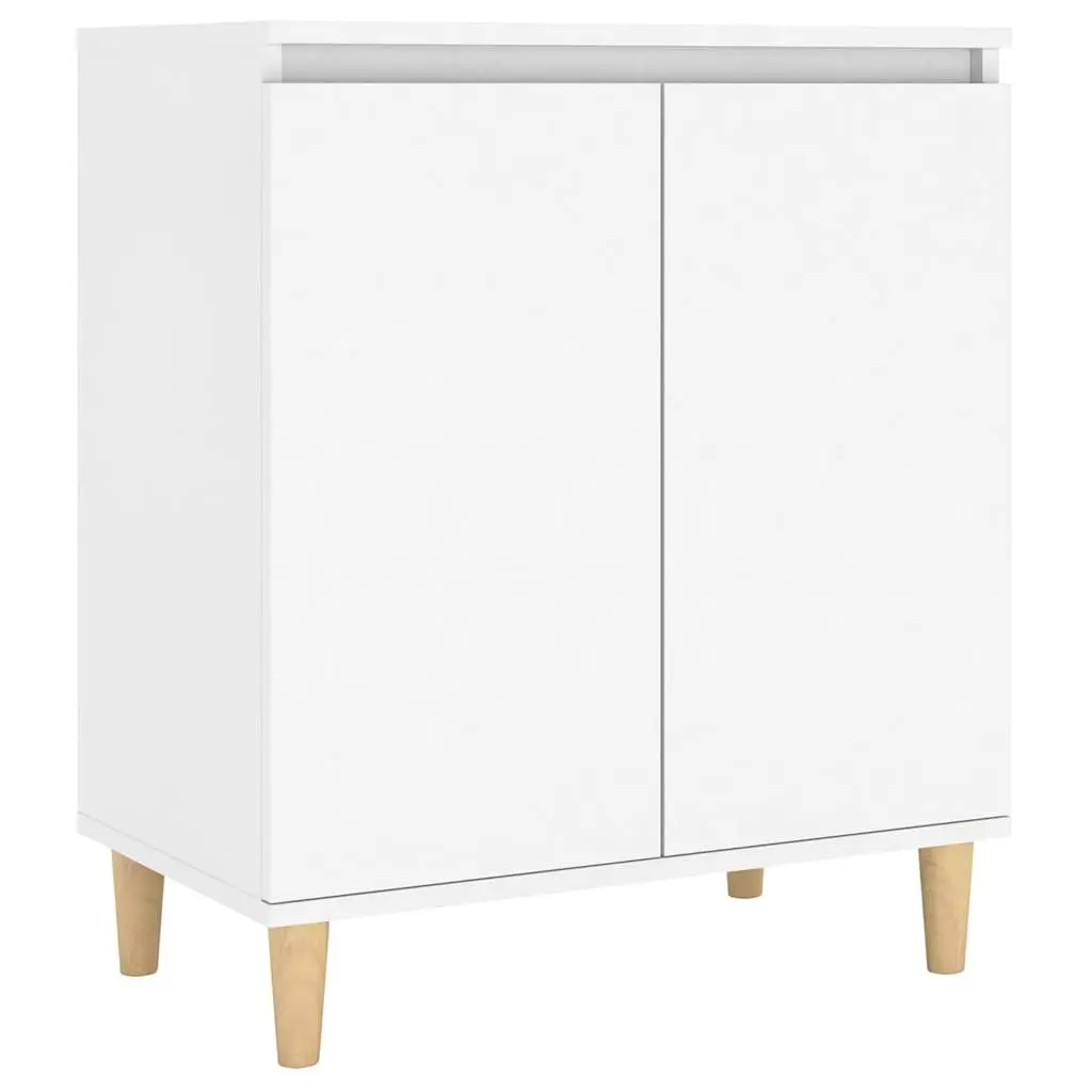 Sideboard Engineered Wood 60x35x70cm White with Solid Wood Legs