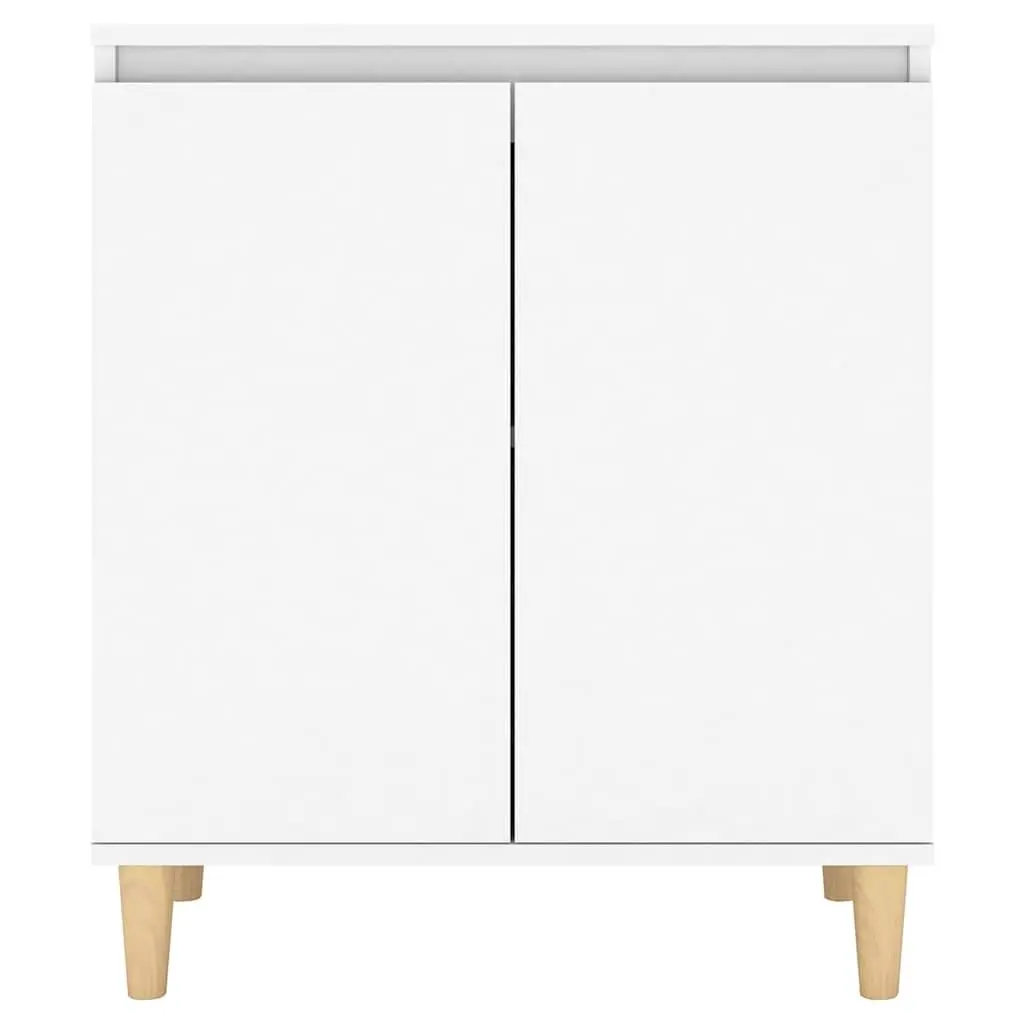 Sideboard Engineered Wood 60x35x70cm White with Solid Wood Legs