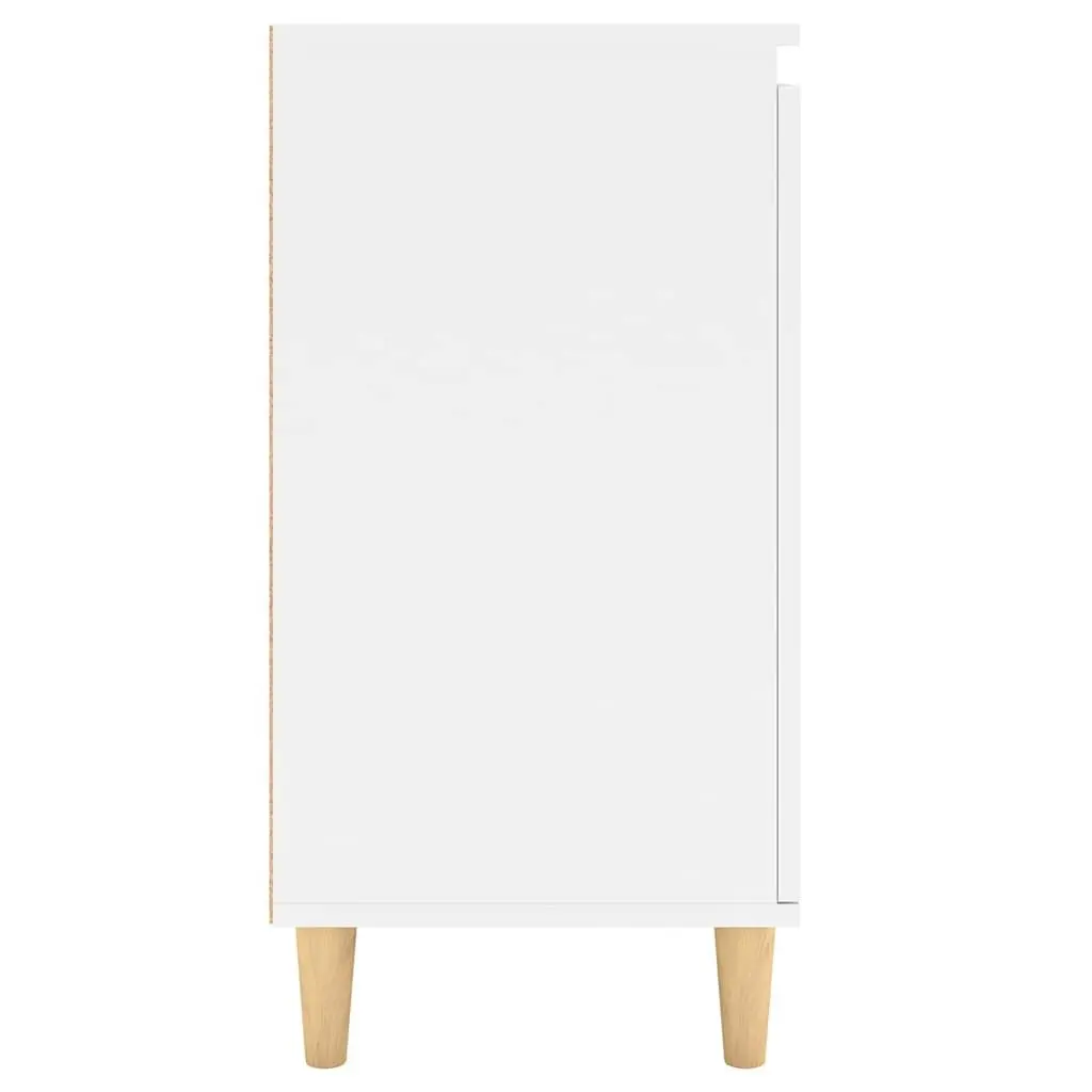 Sideboard Engineered Wood 60x35x70cm White with Solid Wood Legs