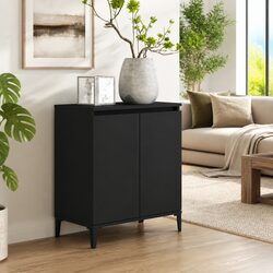 Durable Black Sideboard Cabinet with Industrial Design