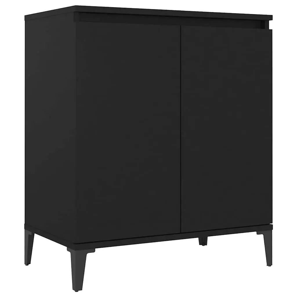 Sideboard Cabinet Black Storage Furniture 2-Door Industrial Style Engineered