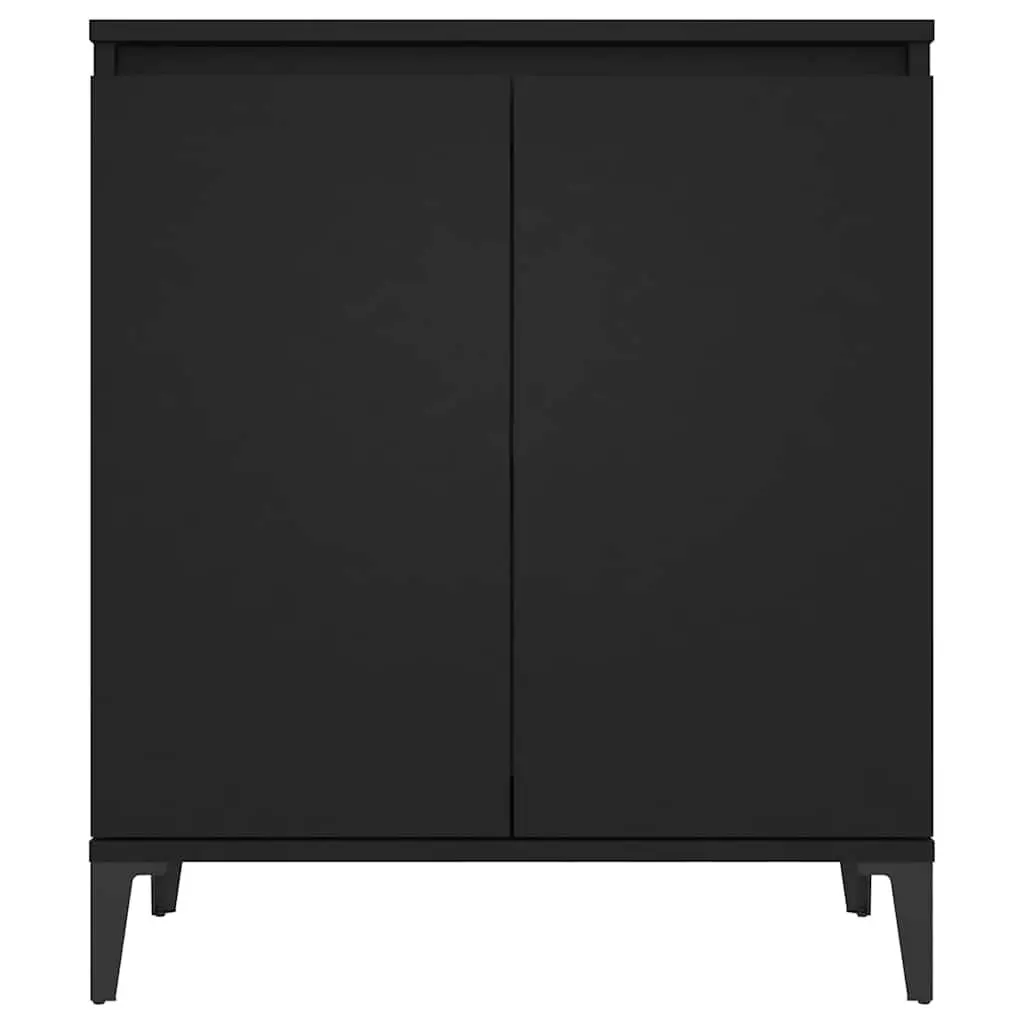Sideboard Cabinet Black Storage Furniture 2-Door Industrial Style Engineered