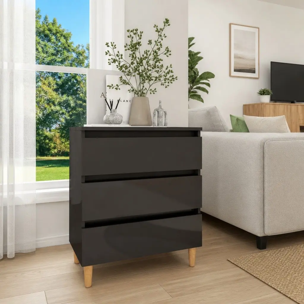 Grey Sideboard Cabinet with 3 Drawers