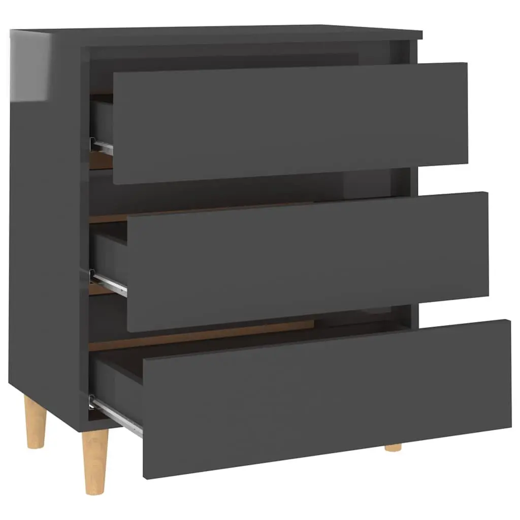 Grey Sideboard Cabinet with 3 Drawers