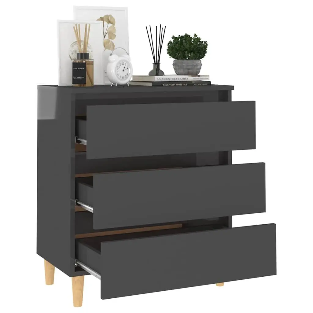 Grey Sideboard Cabinet with 3 Drawers