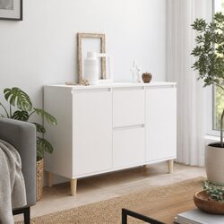Elegant White Sideboard Cabinet with 2 Drawers and 2 Doors