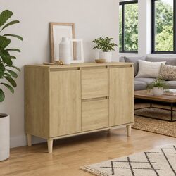 Elegant Brown Engineered Wood Sideboard Cabinet
