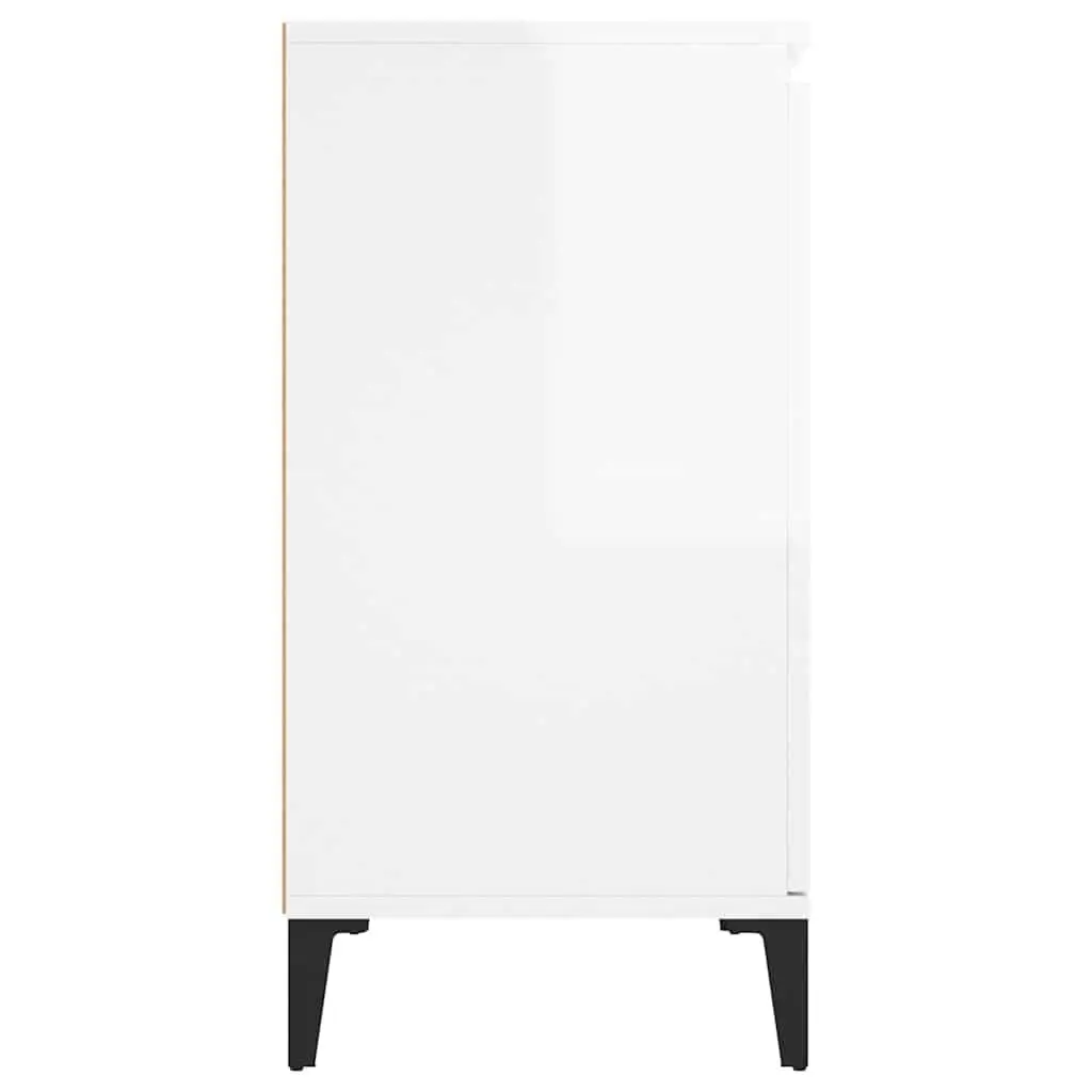 High Gloss White Sideboard Storage Cabinet with Drawers