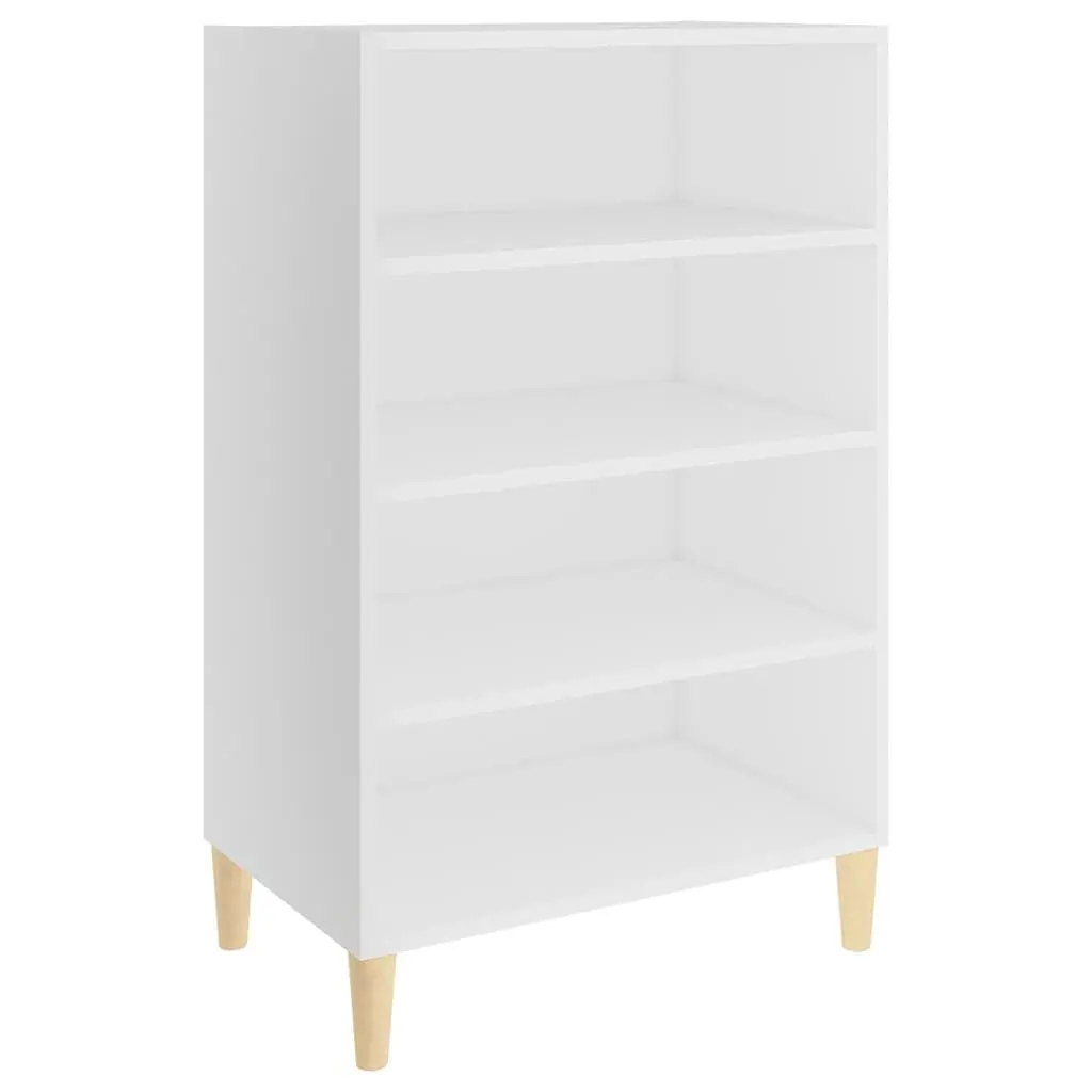 White Sideboard Storage Cabinet with 4 Shelves