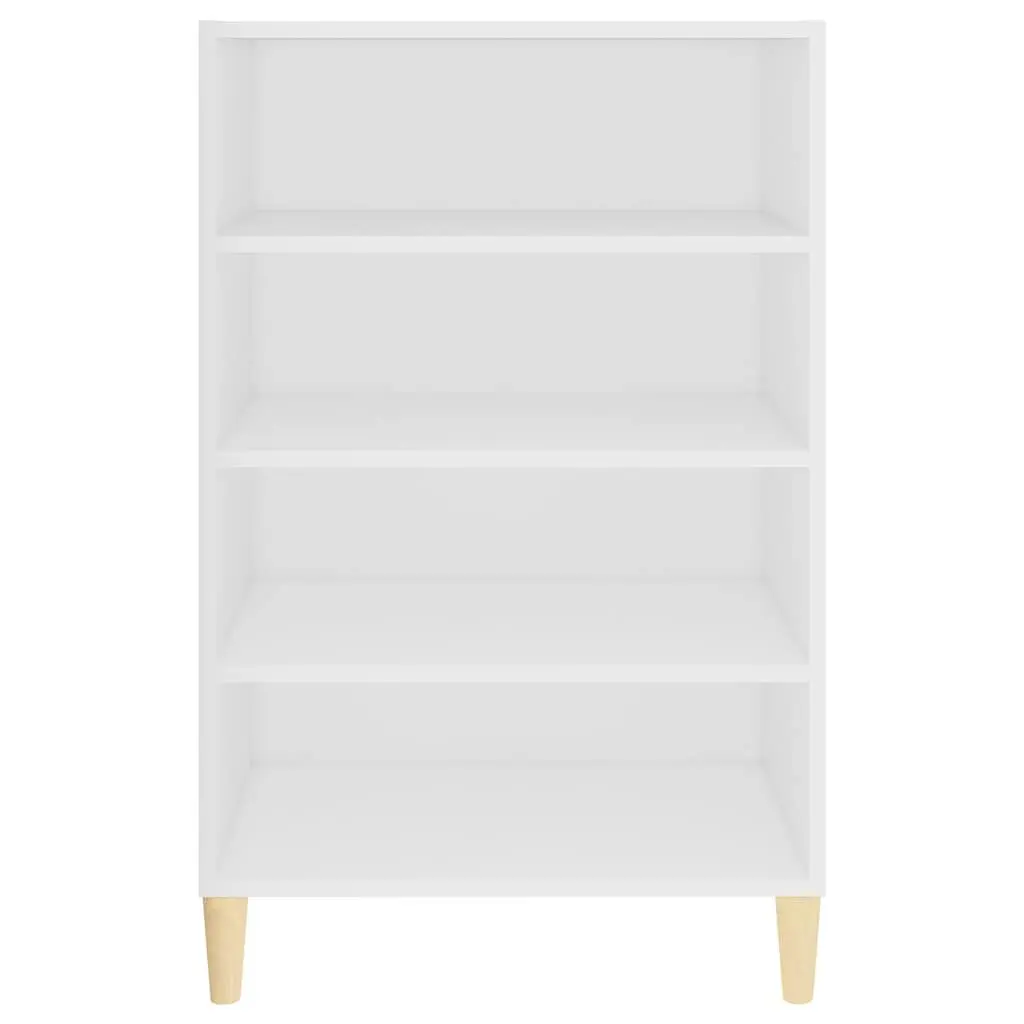 White Sideboard Storage Cabinet with 4 Shelves