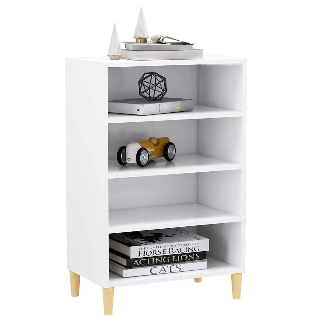 White Sideboard Storage Cabinet with 4 Shelves
