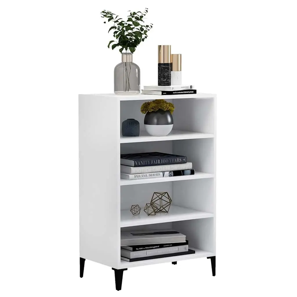 White Sideboard Cabinet with 4 Shelves