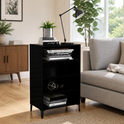 Durable Black Sideboard Cabinet with 4 Shelves