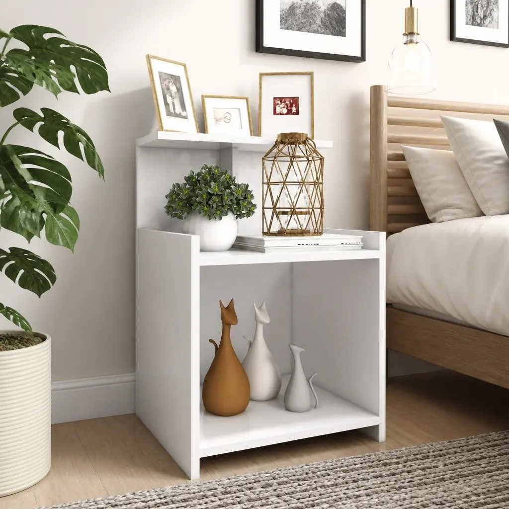 Bedside Tables Engineered Wood 40 x 35 x 60 cm White 2 Piece