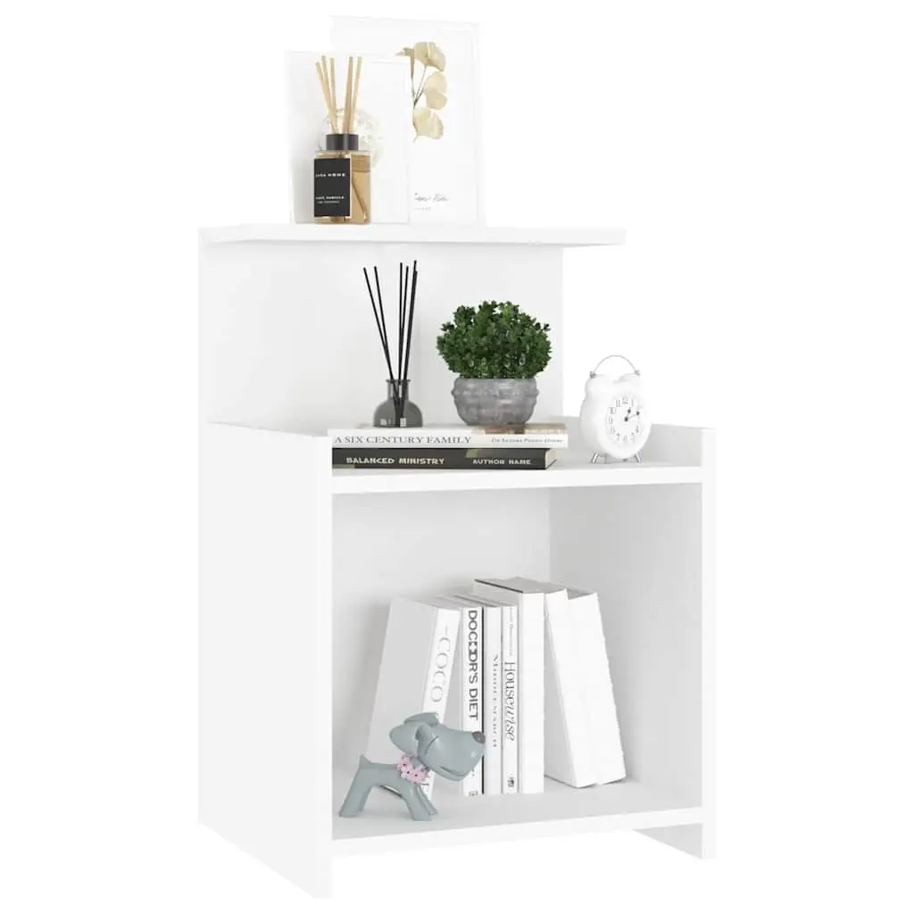 Bedside Tables Engineered Wood 40 x 35 x 60 cm White 2 Piece