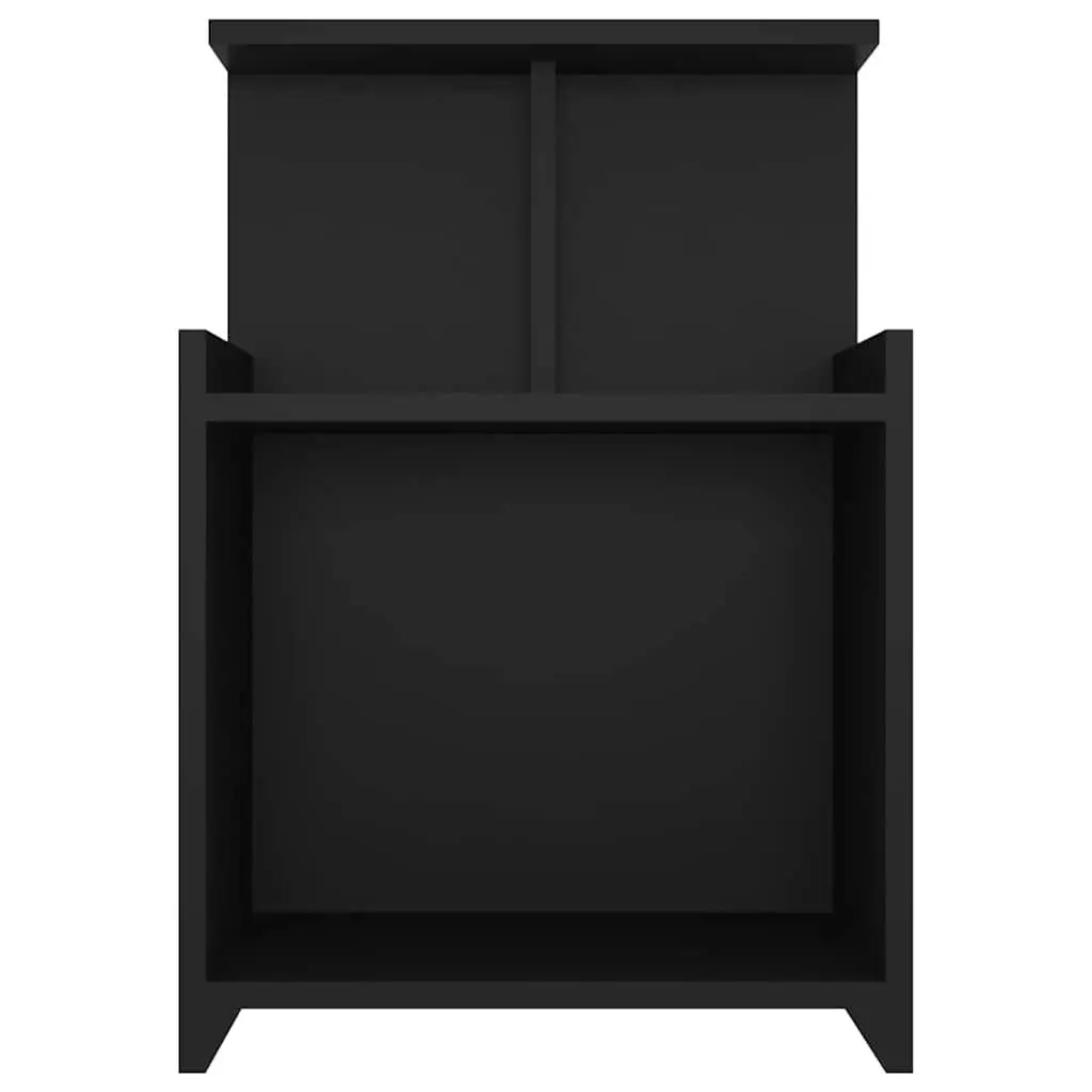 Bedside Tables 2 pcs Black Nightstand Open Shelves Storage Side Cabinet