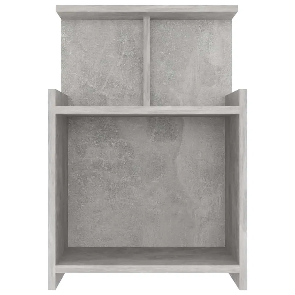 Grey Bedside Table with 3 Open Shelves