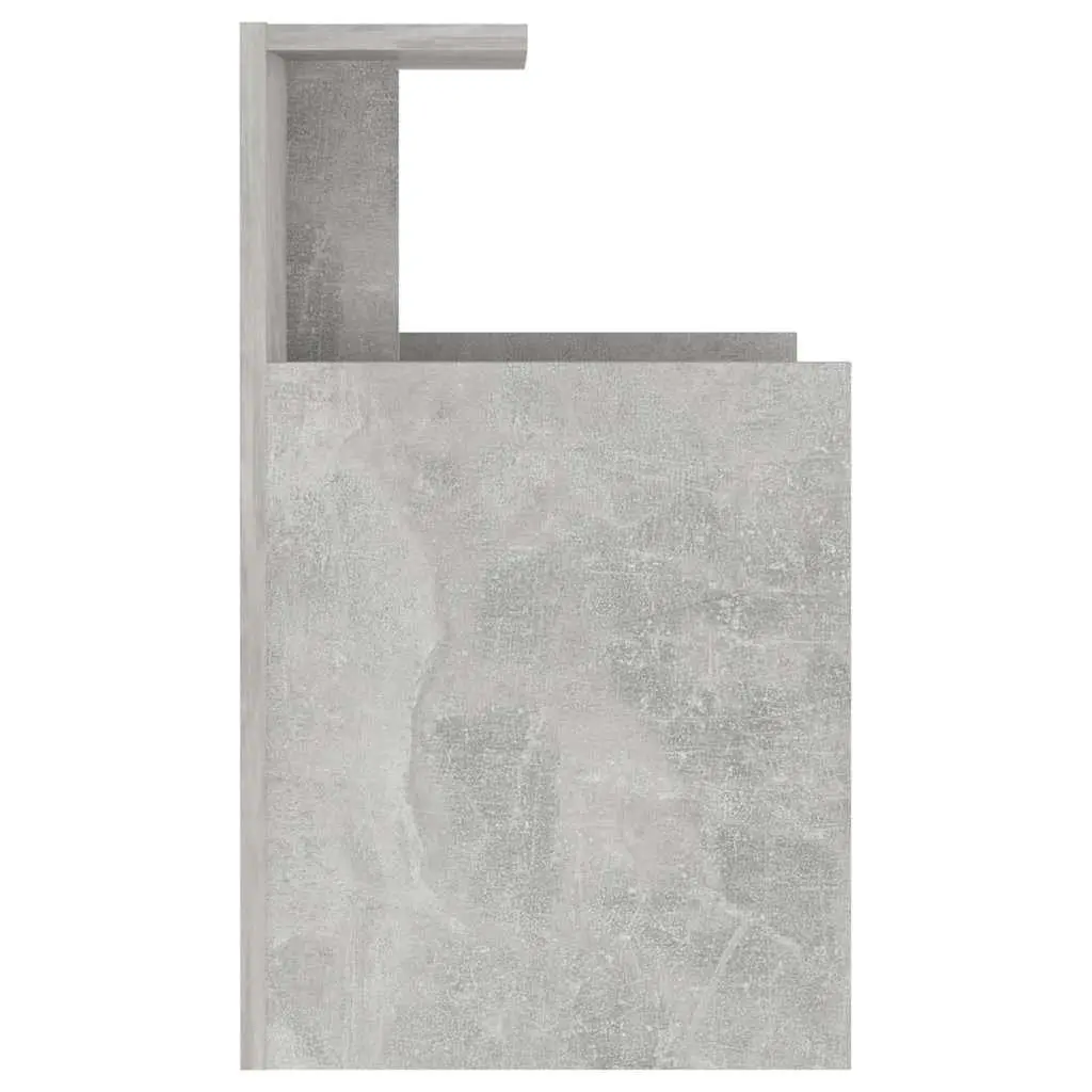 Grey Bedside Table with 3 Open Shelves