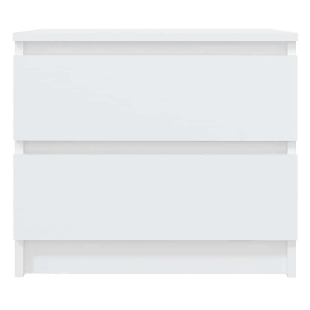 White Bedside Table 50x39x43.5 cm with Drawers