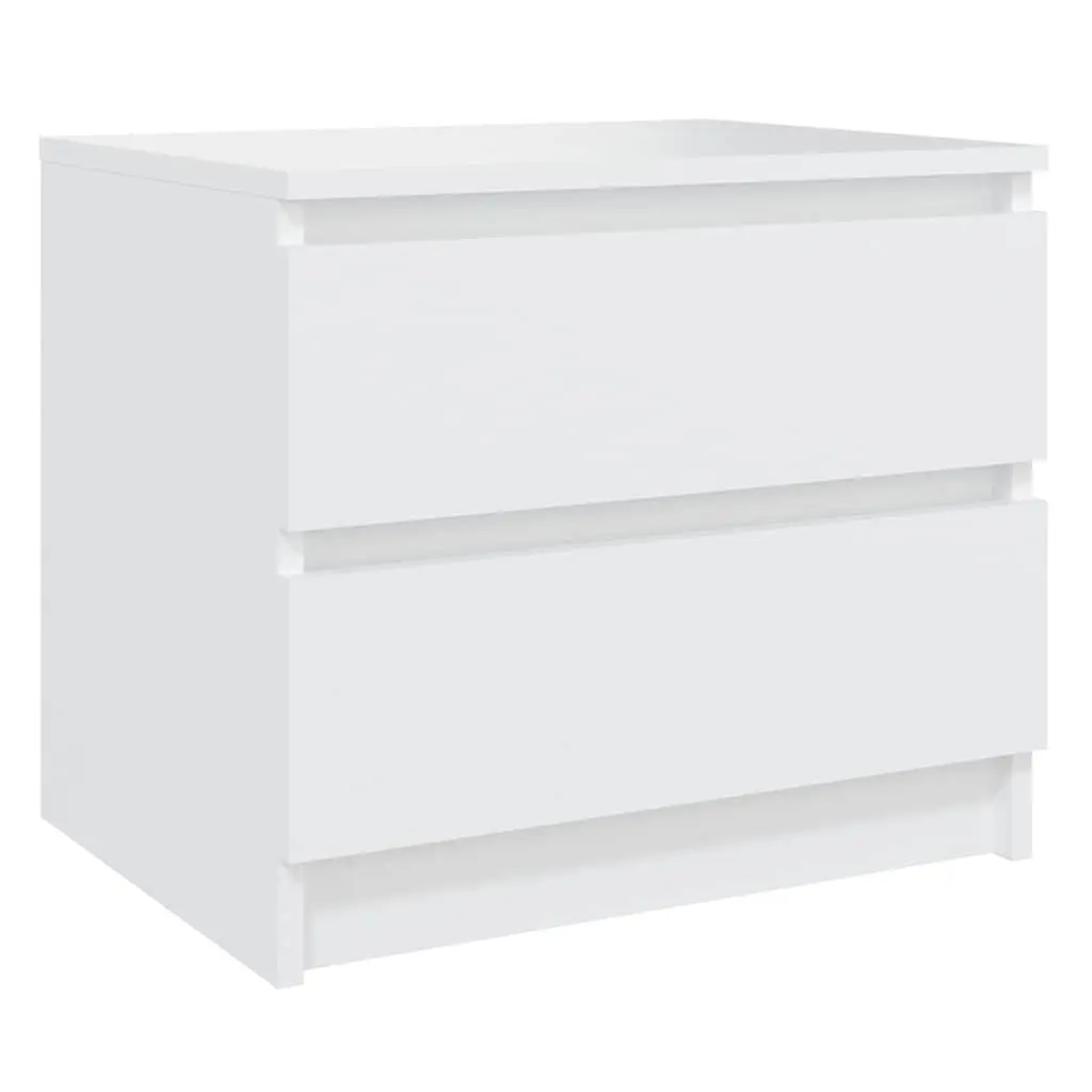 Bed Cabinets 2 pcs White Bedside Table Nightstand Bedroom Storage 50x39x43.5 cm