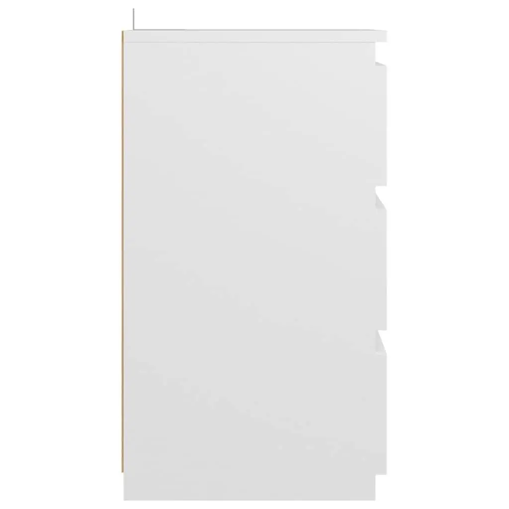 White Bedside Table with 3 Durable Drawers