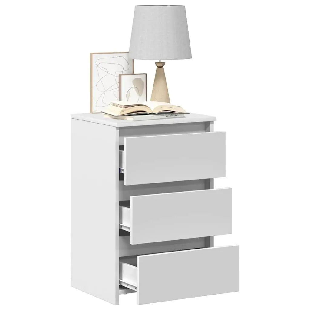 Bedside Tables 2 pcs White Bed Cabinets Nightstands Bedroom Storage