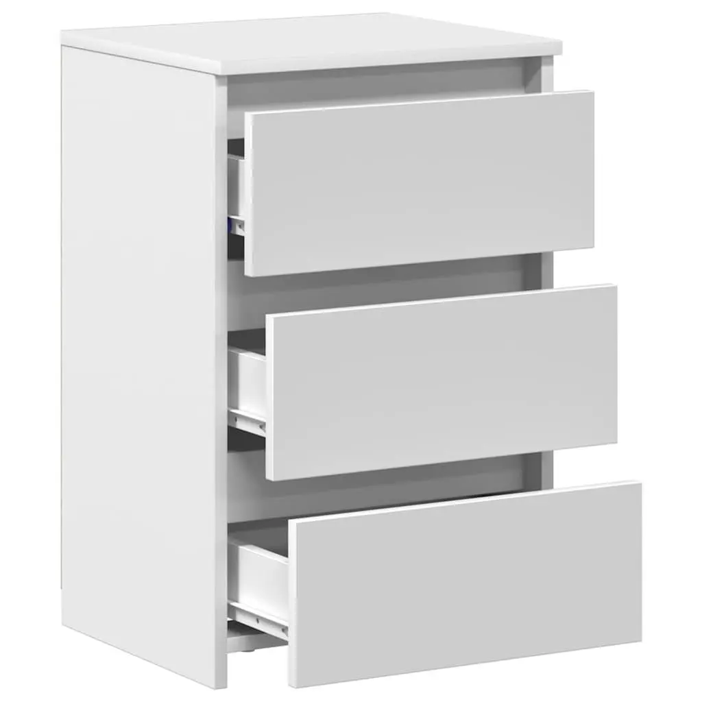 Bedside Tables 2 pcs White Bed Cabinets Nightstands Bedroom Storage