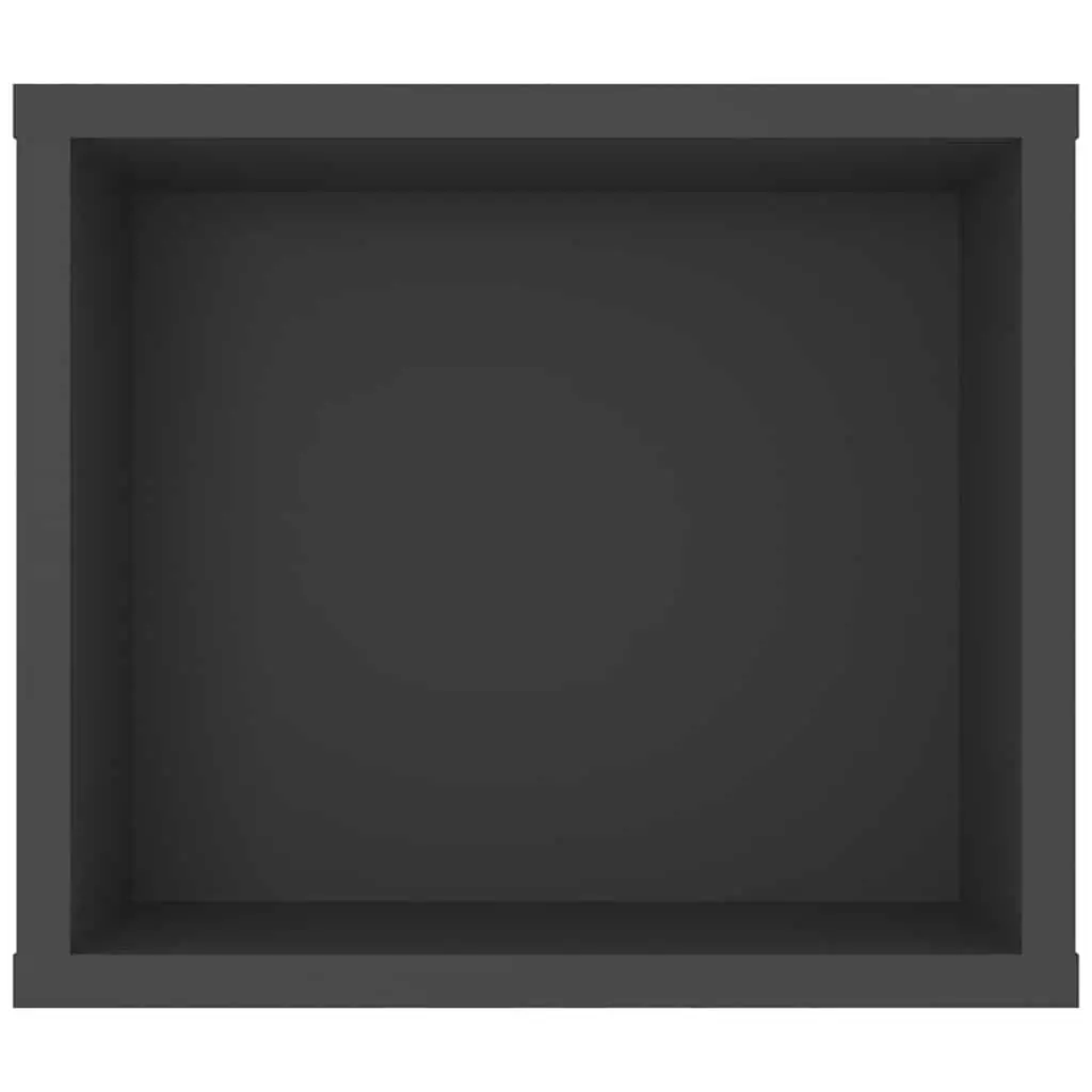Grey Wall-Mounted TV Cabinet with Open Compartments