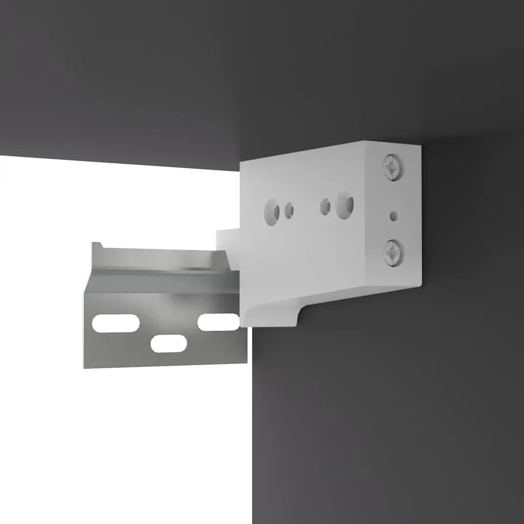Grey Wall-Mounted TV Cabinet with Open Compartments