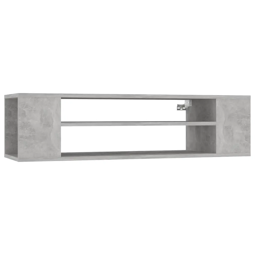 Grey Wall-Mounted TV Cabinet with Open Storage