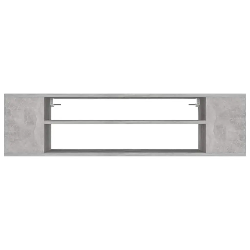 Grey Wall-Mounted TV Cabinet with Open Storage