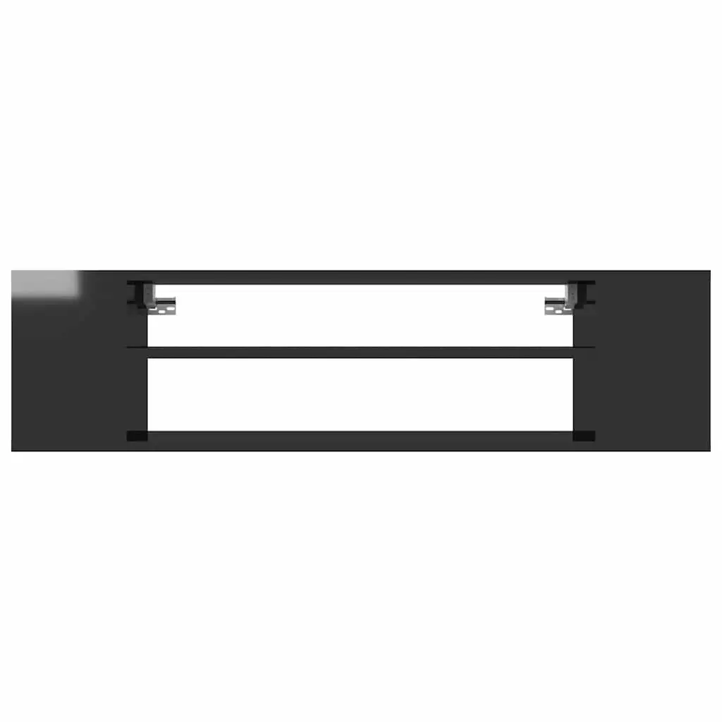 High Gloss Black Wall-Mounted TV Cabinet for Living Rooms