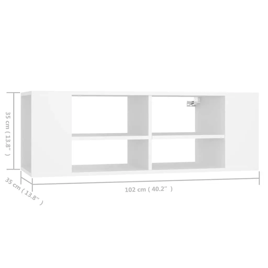 Wall-Mounted TV Cabinet with Adjustable Shelves