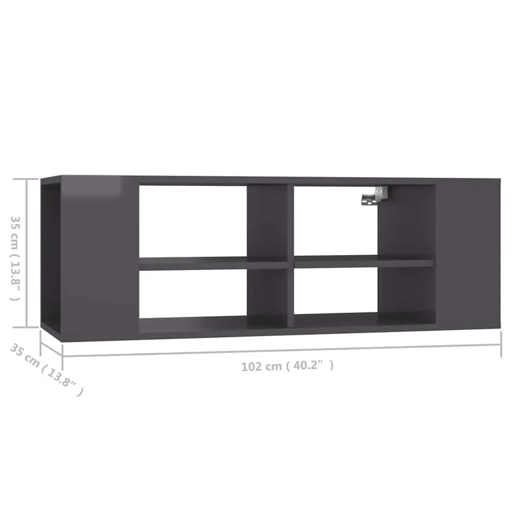 Wall-Mounted TV Cabinet with Adjustable Shelves