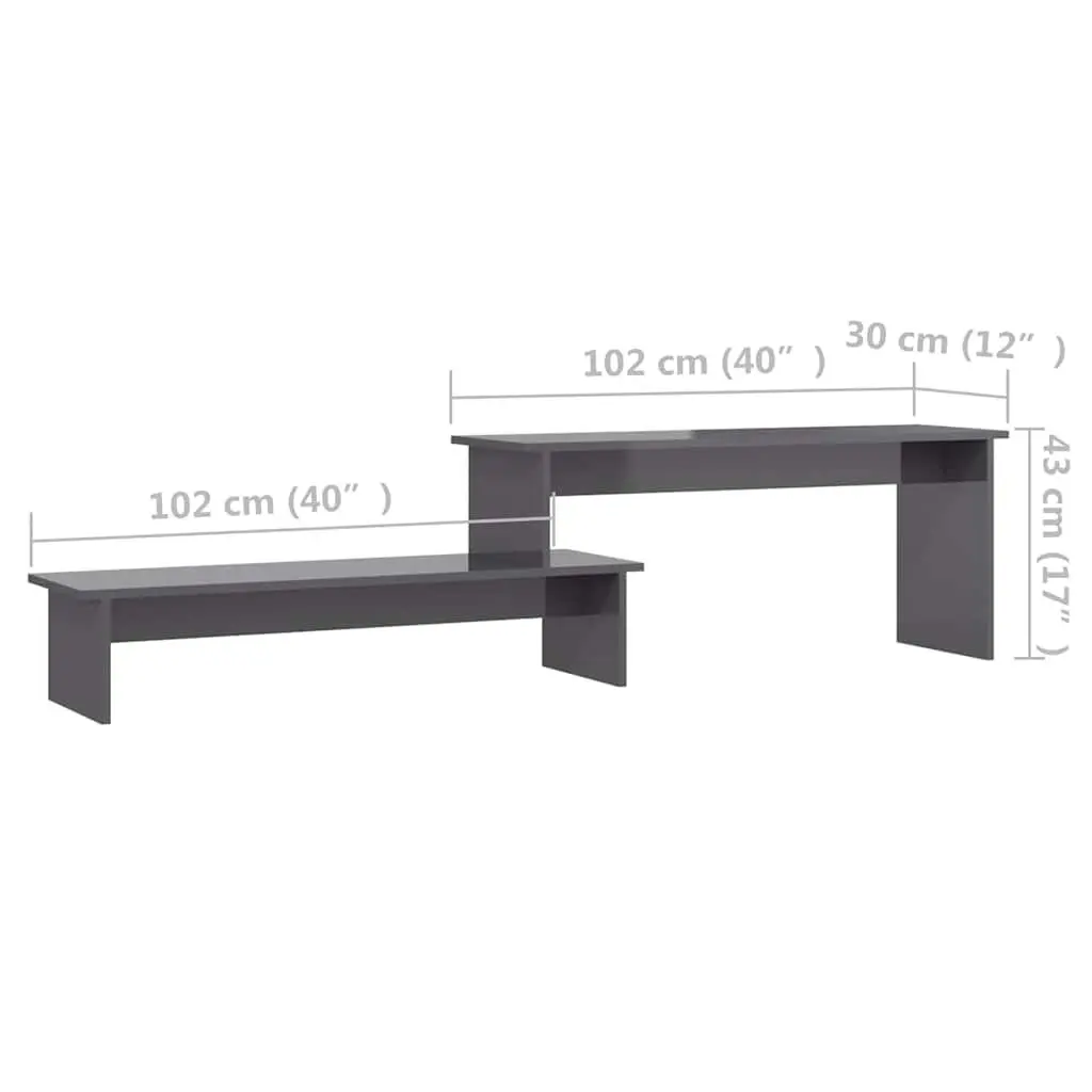 Industrial Style Grey Engineered Wood TV Cabinet