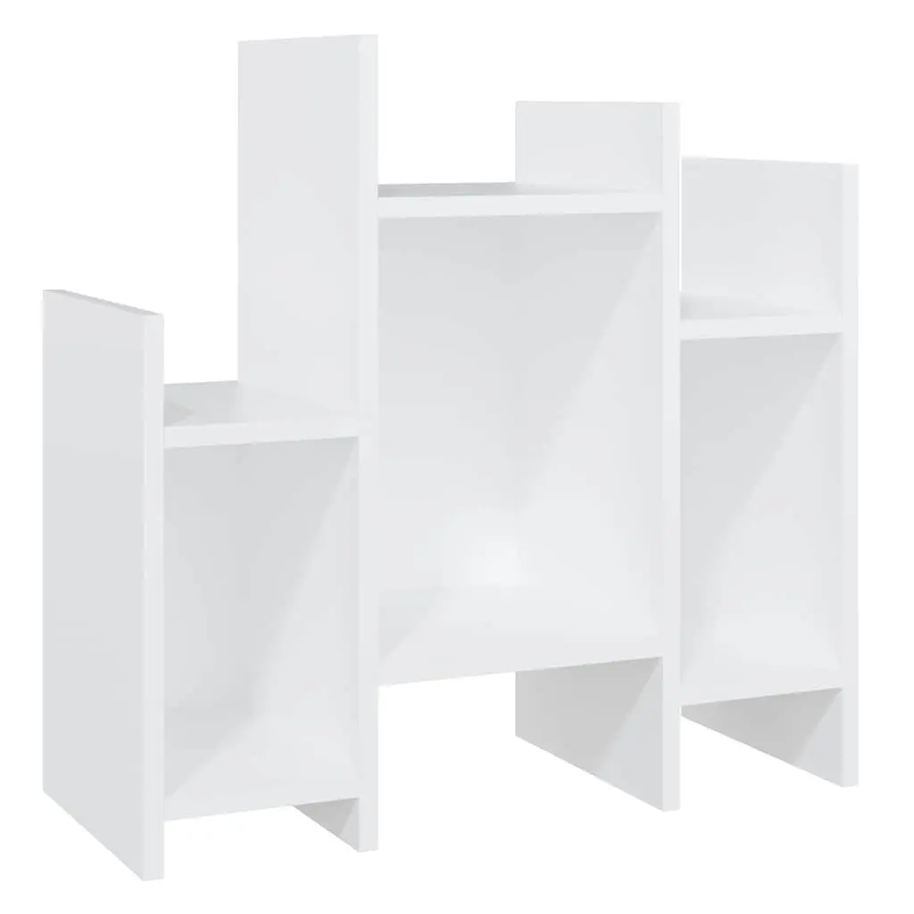 White Storage Side Cabinet with 6 Shelves