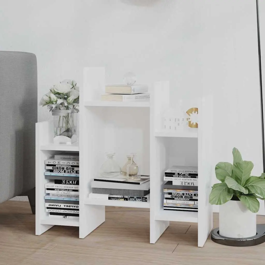 White Storage Side Cabinet with 6 Shelves