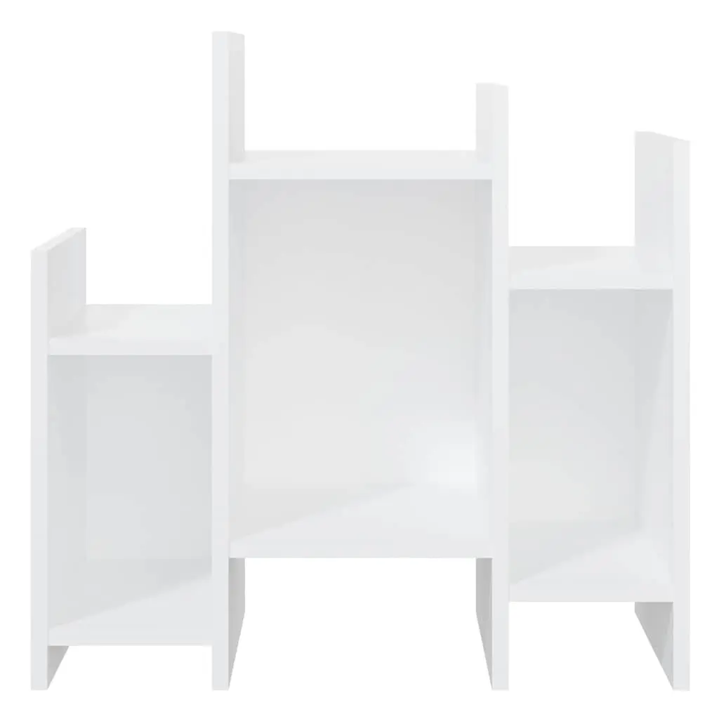 White Storage Side Cabinet with 6 Shelves