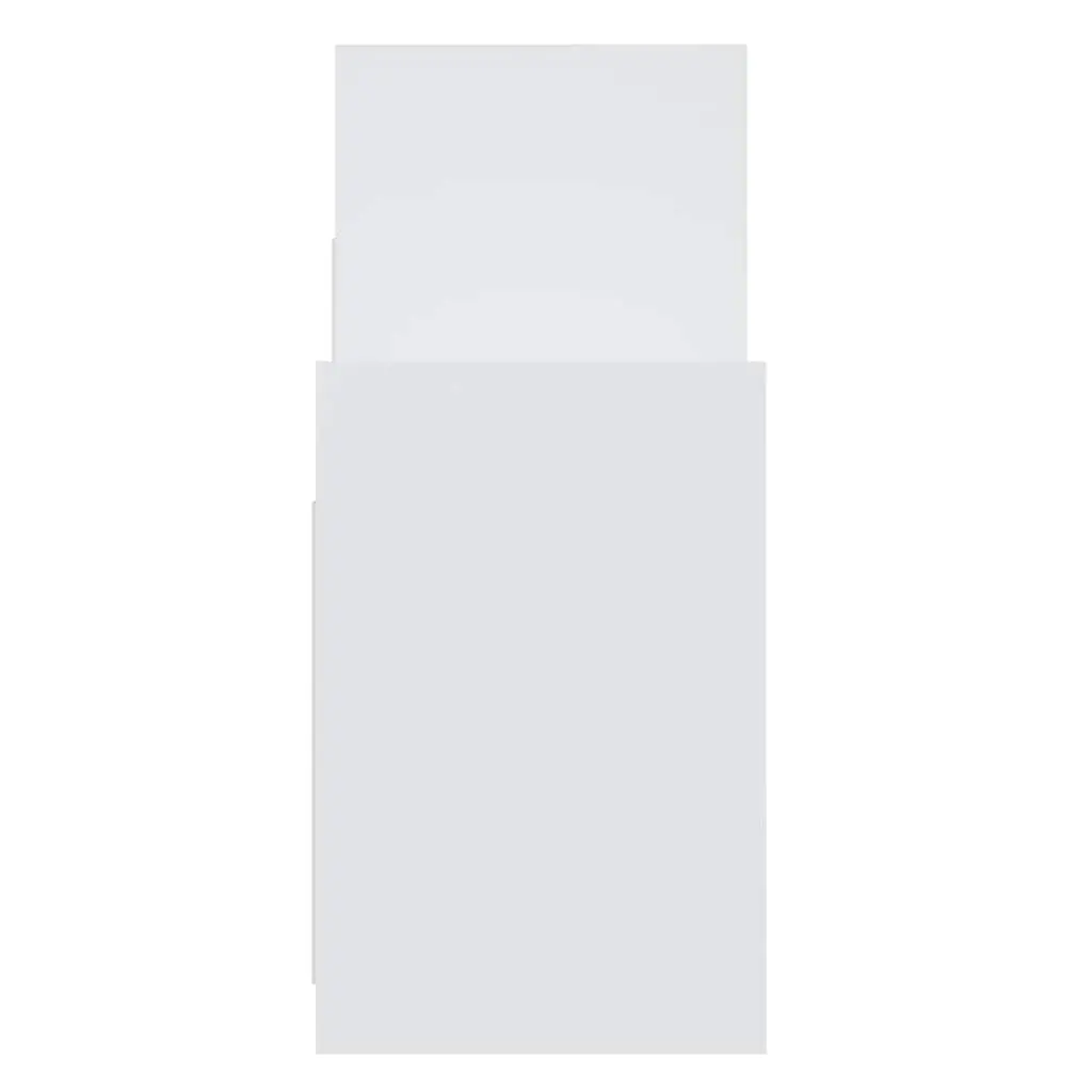 White Storage Side Cabinet with 6 Shelves