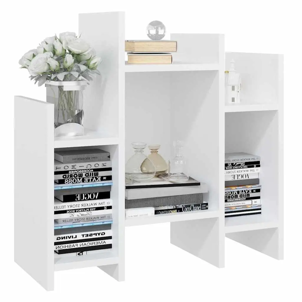 White Storage Side Cabinet with 6 Shelves